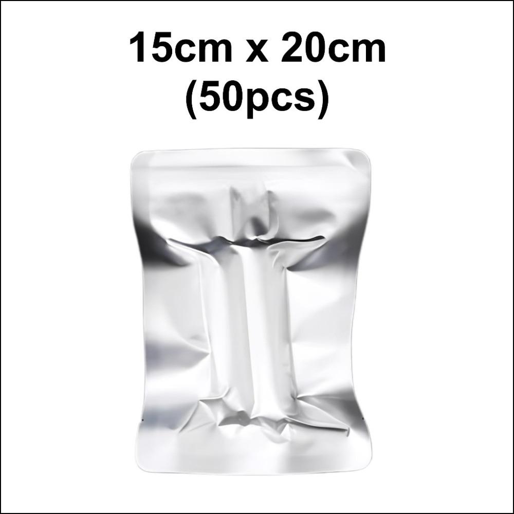 

50 шт. Алюминиевый реторта-пакет для хранения продуктов Пакет для запайки при высоких температурах Хранение орехов 15 x 20cm