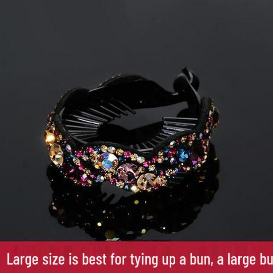 

Корейская плойка со стразами: Изысканная заколка-банан для хвостика в виде листа бриллиантовой ивы для женщин.