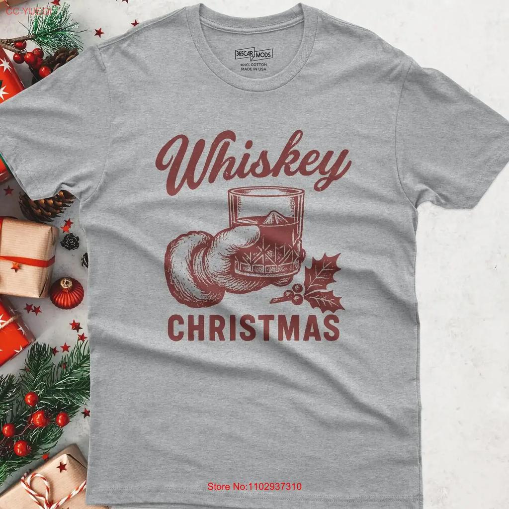 Whiskey Christmas T Shirt Funny Santa Holiday Drinking Vintage Unisex Streetwear Homme Stylish Versatile Breathable Soft