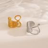 Retro Irregular Geometric Open Ring Stainless Steel Gold Color Hip Hop Finger Rings Minimalist Zircon Gift Wholesale