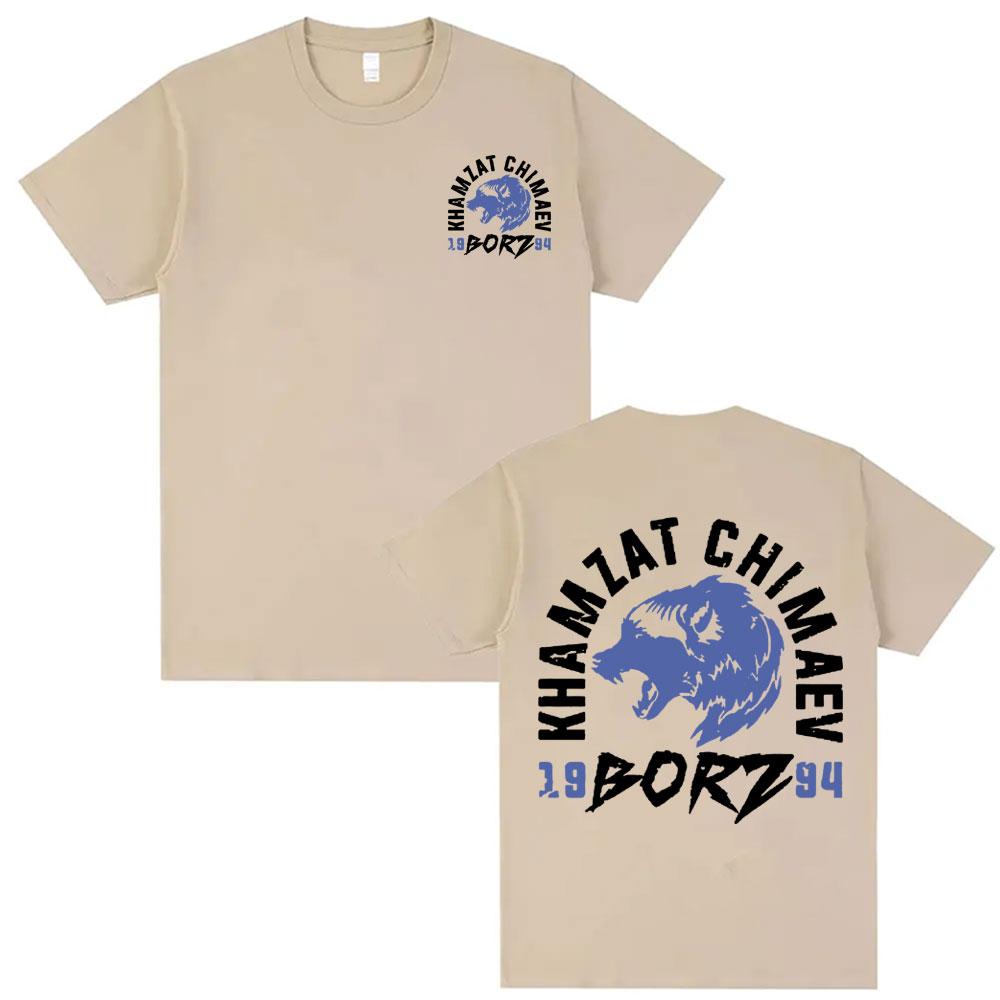 Khamzat Chimaev "borz" Logo Grafik T-Shirt Herrenbekleidung Harajuku Mode Übergroße T-Shirts Lässiges Baumwoll Kurzarm T-Shirt