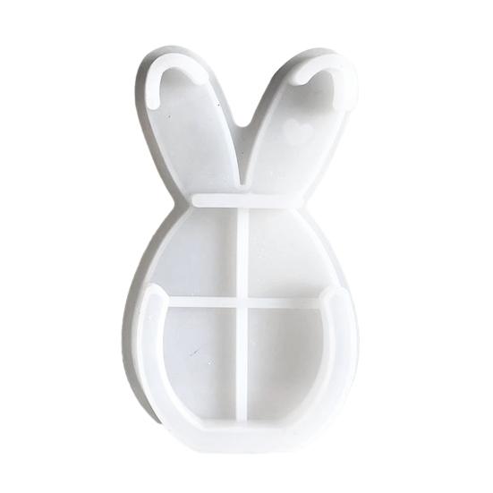 Easter Bunny Mold Flexible Silicone Mold Chocolate Fondant Candy Melts Ice Cubes Easy To Clean Dishwasher Safe 3D Easter Decoration Mold