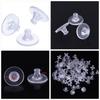 100 Pieces Soft Clear Earring Backings Silicone Rubber Safety Back Pads Backstops Replacement for Earring Studs Hoop DIY