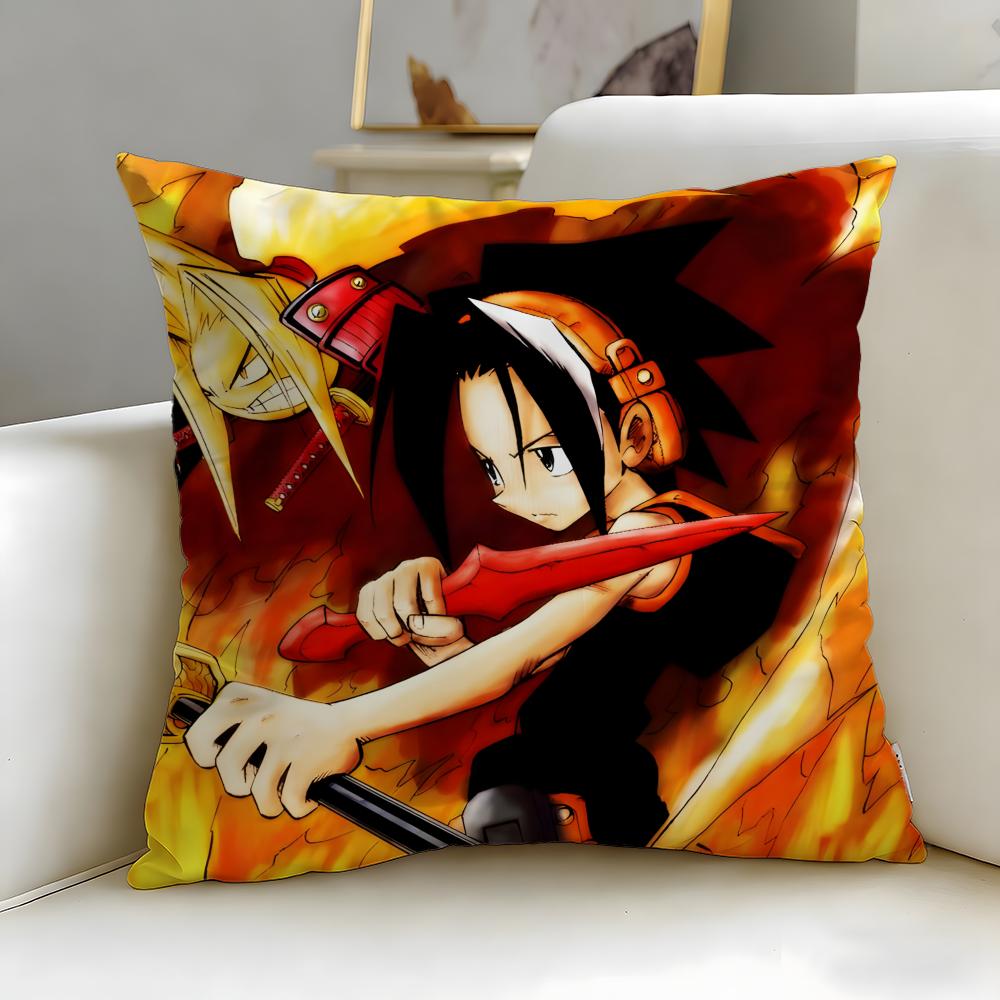anime Shaman King Cushion Cover Soft EasyWash Pillow Case Versatile for Couch Bed Travel and Office
