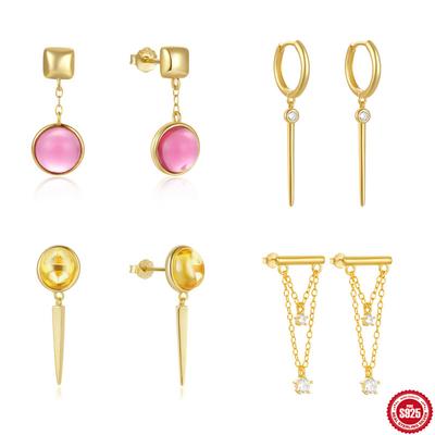 French Retro Earrings Light Luxury Fashion Temperament Elegant Geometric Round Love Tassel S925 Sterling Silver Opal Ears