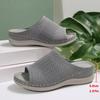 Platform Sandals Elastic Flying Fabric Breathable Slippers Soft Sole Casual Beach Slippers
