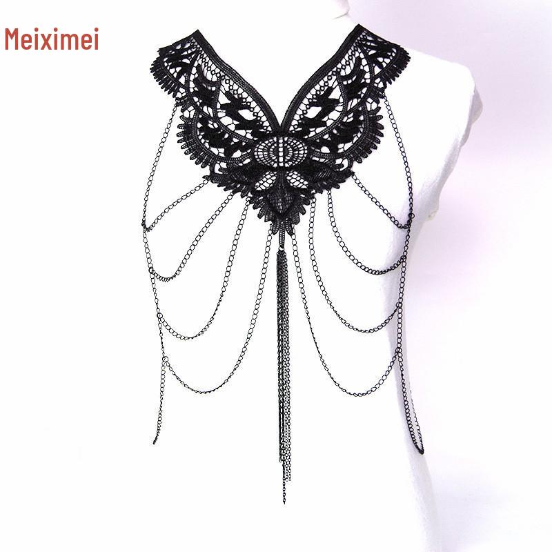 

Meiximei Черное кружевное многослойное ожерелье-кисточка цепочка для тела ювелирное изделие чёрный