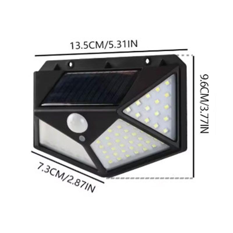 100LED Solar Wall Lamp Outdoor Lampwaterproof Motion Sensor Solar Powered Sunlight Street Lamp Garden Railing Decorative Lamp