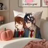 Sweet Romantic Japanese Anime HHorimiya Cushion Cover Pillowcase Short Plush Invisible Zipper Room Sofa Cushion Cover