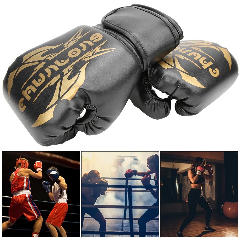 1 Paar Boxhandschuhe Sanda Boxhandschuh Kenpo Trainings Übungsgeräte für Erwachsene Kinder schwarz