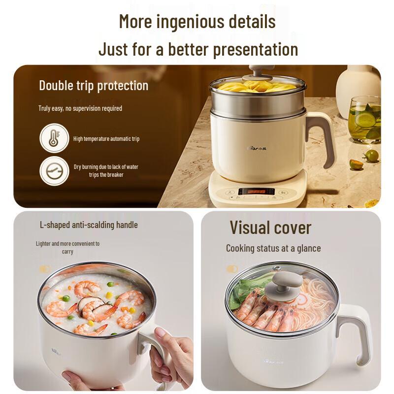 BEAR 1-2 Person Multi-Function Electric Cooker with Steamer