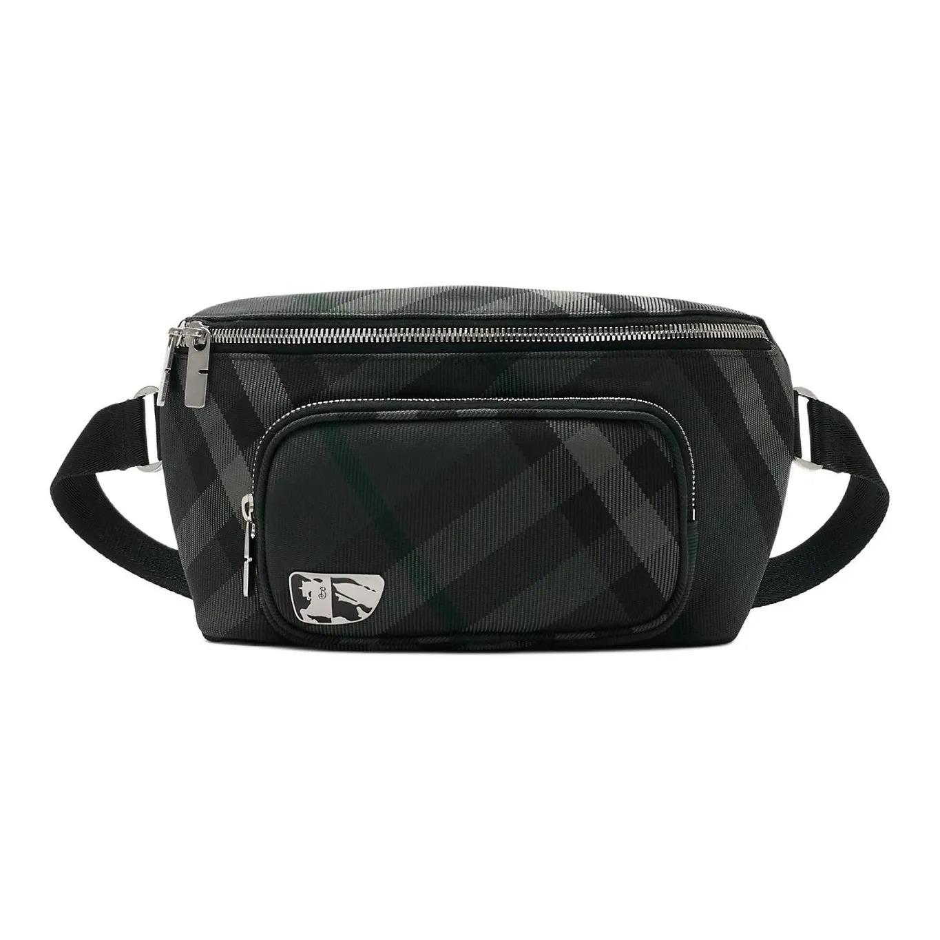 

Burberry Grid Pattern Enamel Equestrian Logo Nylon Shoulder Bag Waist Bag Men s Charcoal Gray Basic Package (Box + Dust Bag) сірий колір