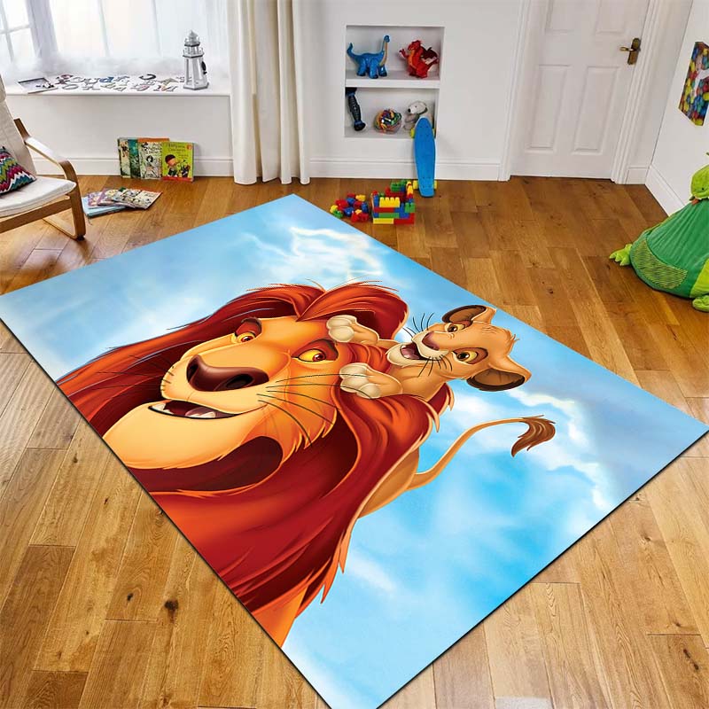 1 Stück Disney König der Löwen Druck Teppich für Wohnzimmer Schlafzimmer Kinderzimmer Heimdeko Bereichsteppich Rutschfeste Matte Spielmatten Luxus Geschenk