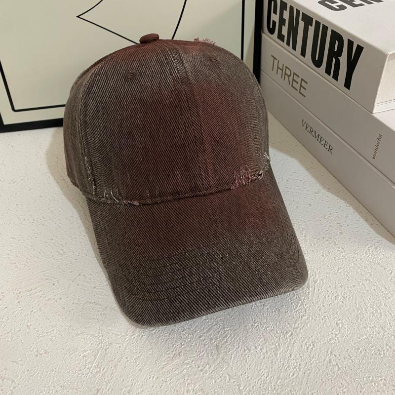JYL TS DIY Distressed Cap Unisex 2026 Gradient Oversized Sun Hat Cotton