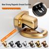 Zinc Alloy Magnetic Door Stopper - Double Magnetic Head, Anti-Collision, Reinforced Floor Suction Design