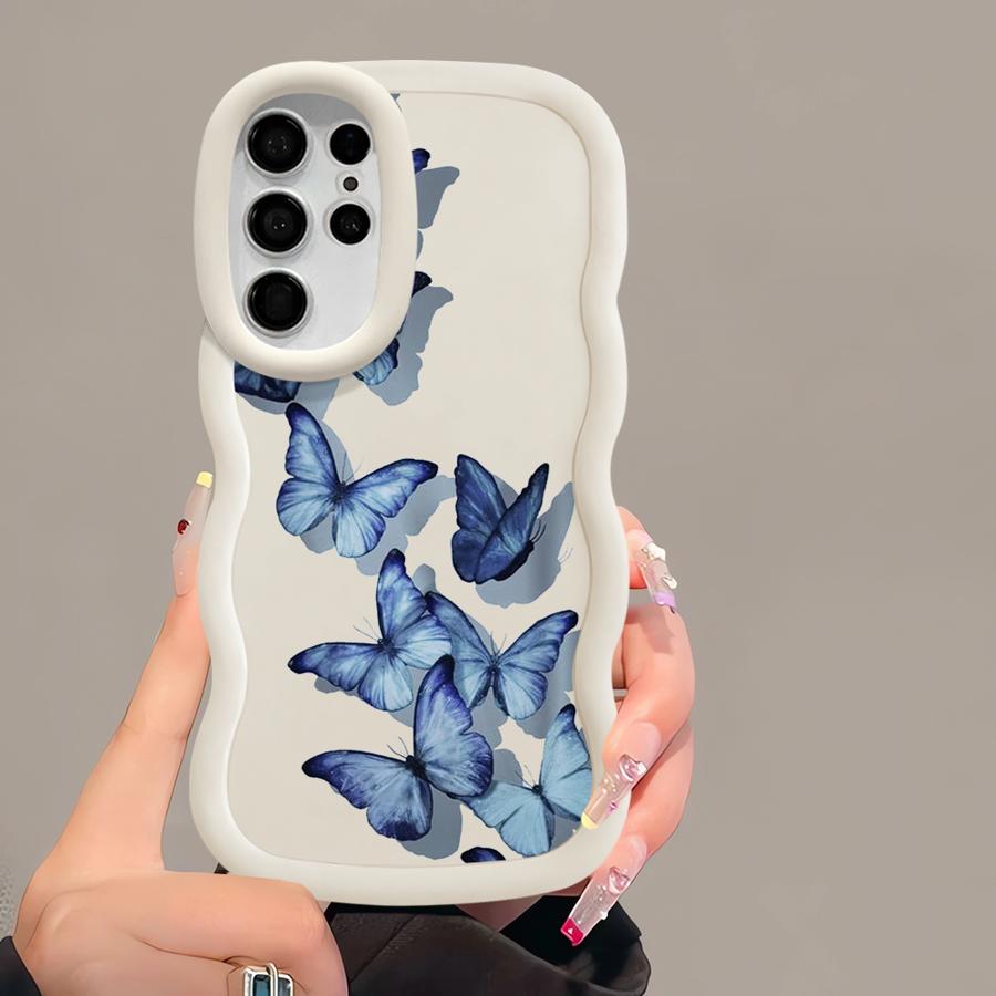 Soft Phone Cover Case for Samsung Galaxy S23 Plus S25 S24 A25 S20 FE A26 S22 Ultra S21 A54 A34 A36 A55 A35 A24 Cartoon Butterfly