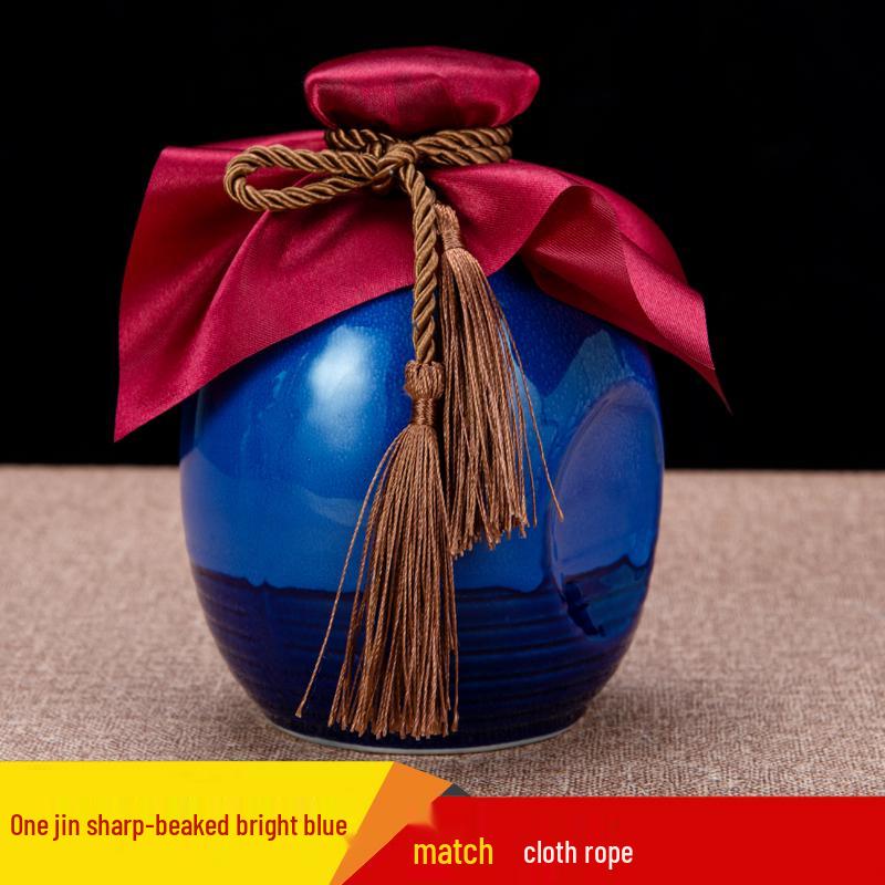 Sealed Ceramic Wine Bottle for Home, Cellar Storage, Decoration, Empty Jar Ornament