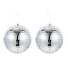 Lurrose Spegelbollar, 15cm, Set om 2, Hängande, Reflekterande, Discobelysning, Juldekoration, Julgranspynt, Silver