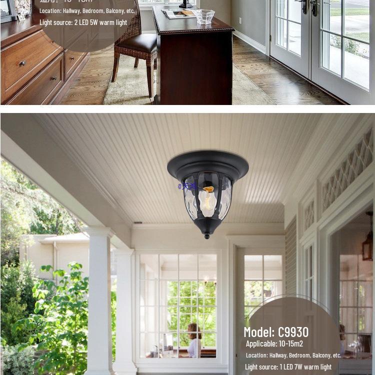 American Retro Industrial Ceiling Light for Bedroom, Dining Room, Balcony, Corridor, Aisle, and Entrance