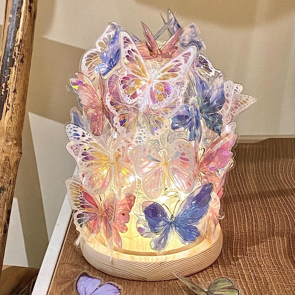 Luminous Butterfly Night Light Ornament - Ancient Style for TV Cabinet or Desk Decor