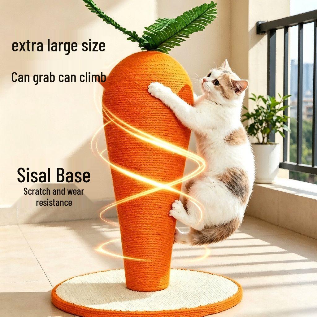 Extra Large Wear-Resistant Sisal Carrot Cat Tree & Scratching Post Toy