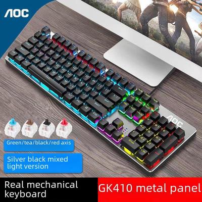 AOC GK410 Kablolu USB Mekanik Klavye RGB Aydınlatmalı ve Oyun için Siyah Tuş Anahtarları