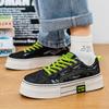 Men’s Blue Sports Shoes Casual Canvas Shoes Street Style Sneakers Students Over Sized Black Skateboard Shoes