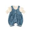 2026 New Infant Girl Spring Puff Sleeve Two-Piece Overall Set