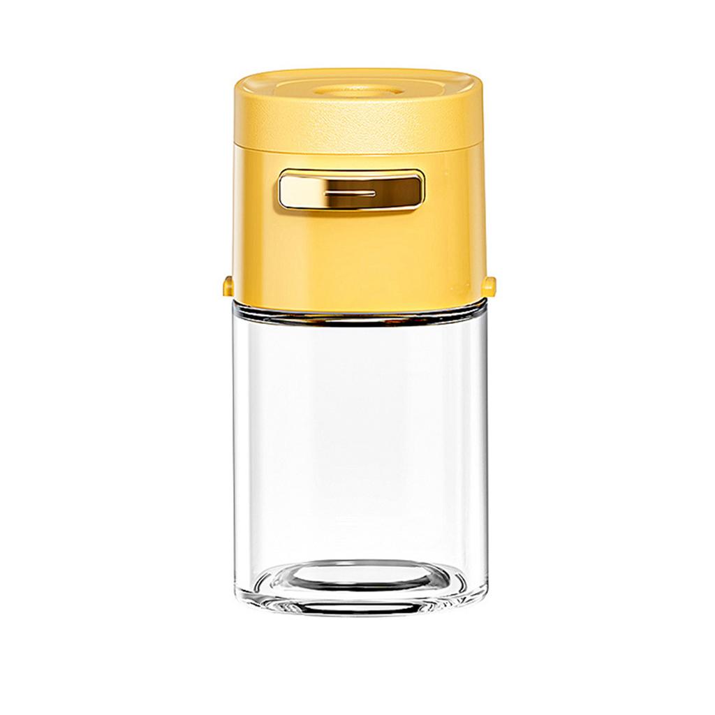 Glass Salt Dispenser with Push Mechanism for Effortless Seasoning Control in Cooking Dust Proof Design for Freshness