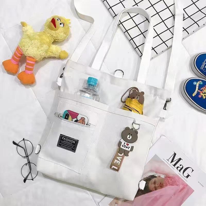 Canvas Tote Bag Women's Crossbody Canvas Bag Fresh And Sweet Style Student Tutoring Handbag