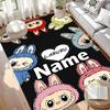 Custom Name Personalized Labubu Print Carpet, Versatile Home Decor Rug, for Playroom, Apartment, Balcony, Entryway, Hallway Gift