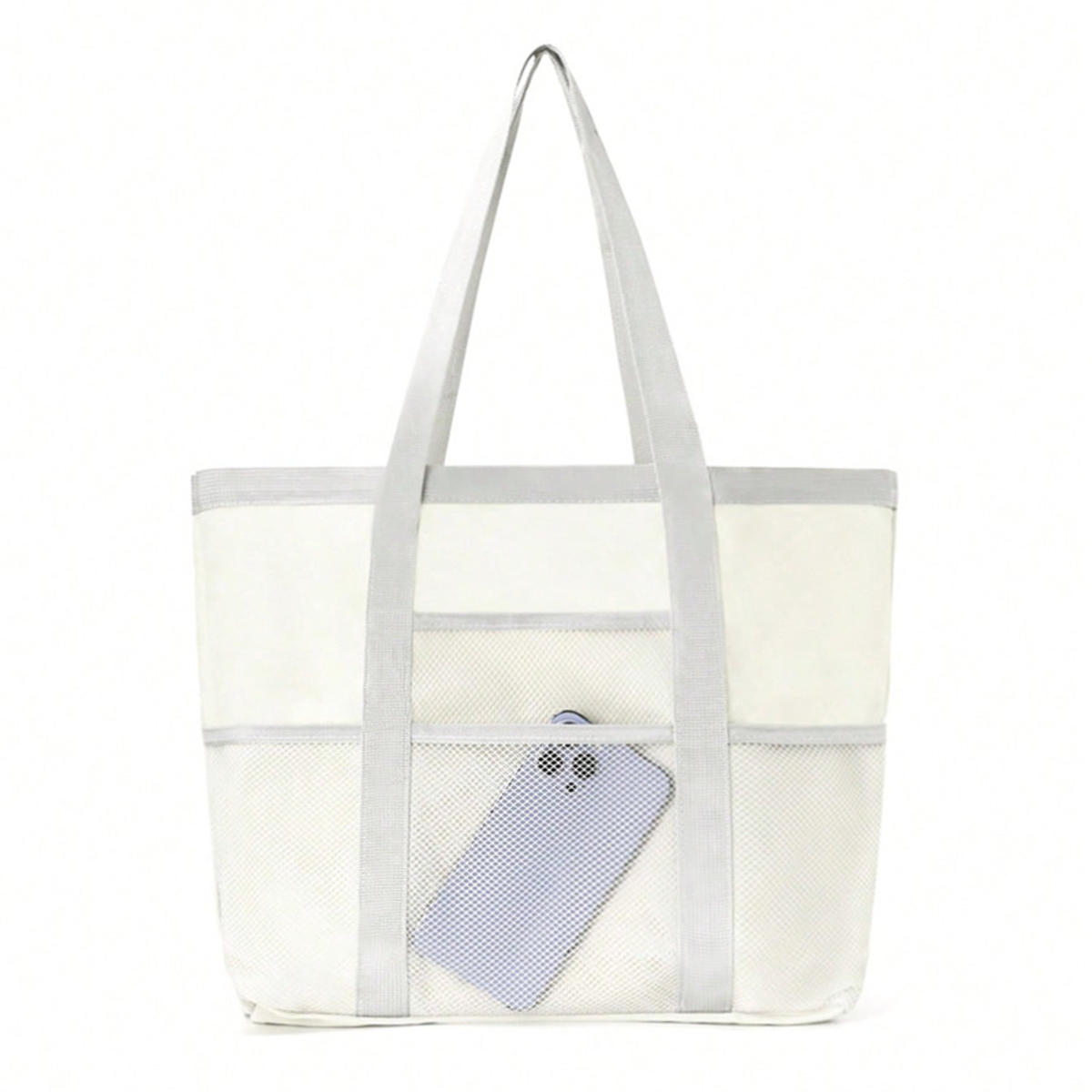 Beach Bags for Women Large Capacity Pool Bag Waterproof Mesh Fitness Handbag Portable Swimming Pouch for Water Bottle Sunglasses one size серый