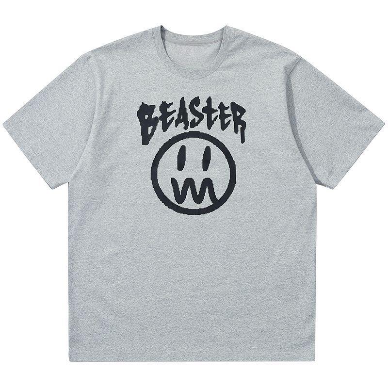 

Красная футболка с коротким рукавом с принтом «Маленький дьявол Гримаса» Мужская летняя американская из чистого хлопка в стиле ретро свободного кроя XXXXL