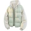 Mens Loose Fit Two-Piece Cotton Puffer Jacket 2026 Winter Casual Fashion Couple Coat