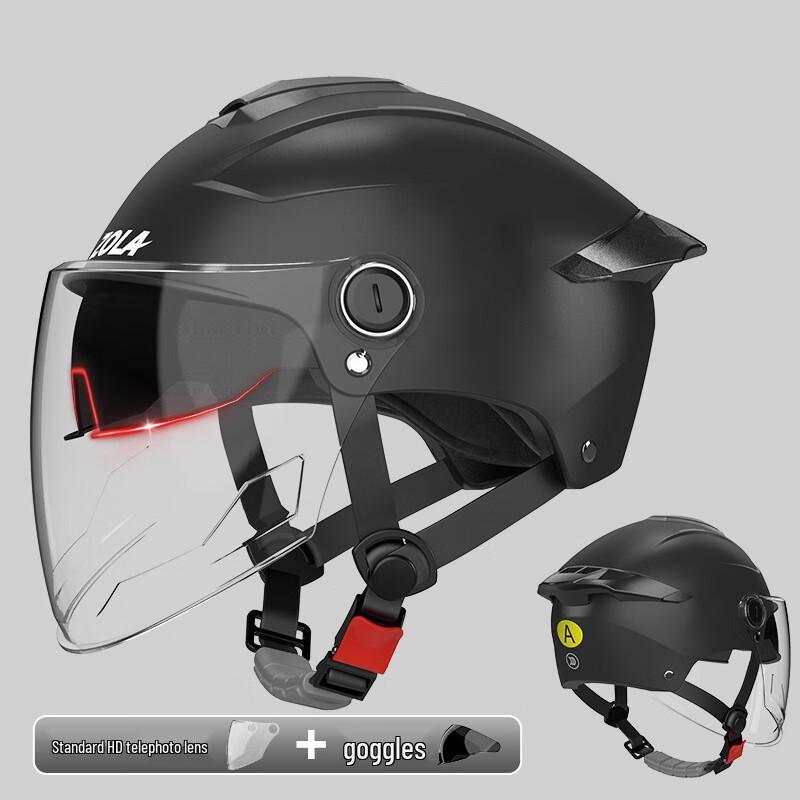 Mi Ling Dual-Visor Half-Face Electric Motorcycle Helmet One Size