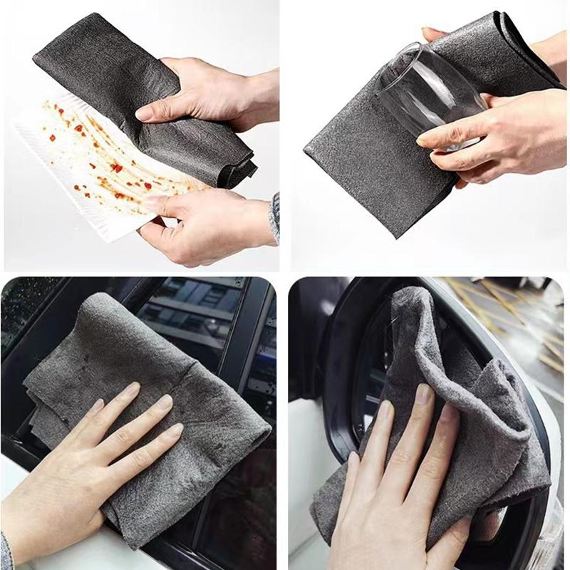 5pcs Multifunctional Magic Cloth Glass Cleaning Cloth Dishcloth Lint Free For Windows Cars Kitchen Mirrors Traceless Reusable