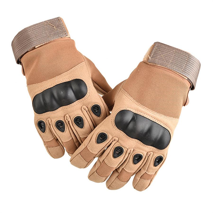 

Touchscreen Tactical Full Finger Gloves Hard Knuckle for Outdoor Sports L коричневий