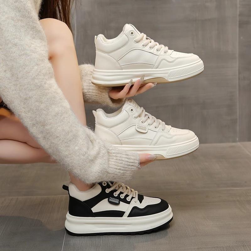 Velvet High-top Women's Winter New Sports and Leisure Board Shoes Women's Two Cotton Shoes Women's