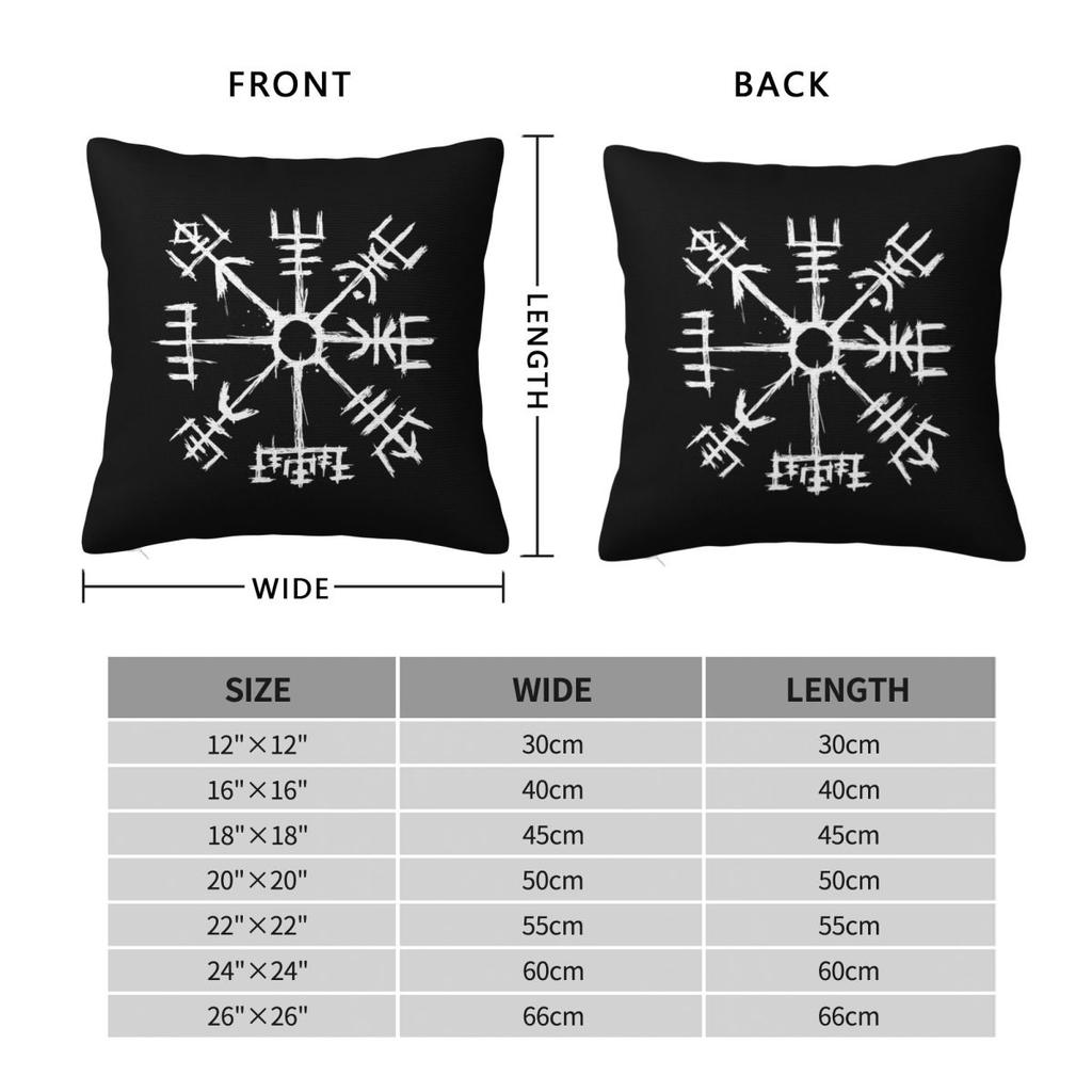 Viking Compass Vegvisir Square Pillowcase Cushion Cover Pillow Case Throw Pillow Cover for Home Bedroom Car