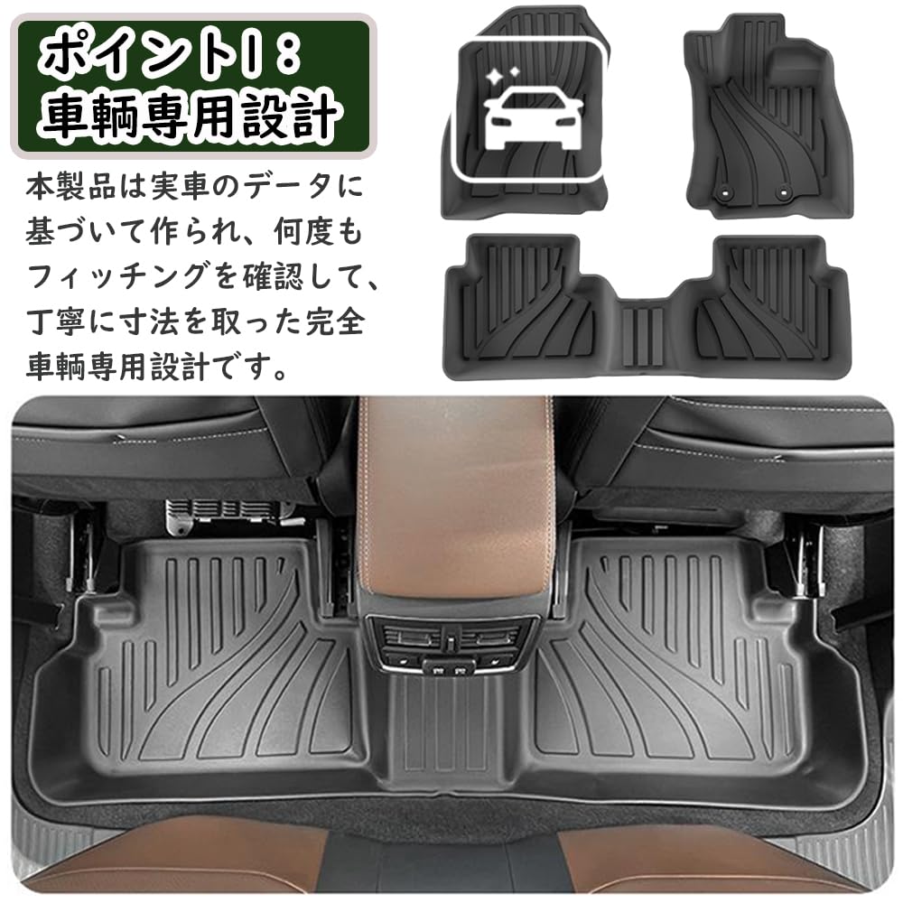 KOKATO Floor Mats for Subaru Forester SL Series 2025 TPE Floor Mats for Rear and Second Row Seats and Easy Installation Custom Interior Parts and