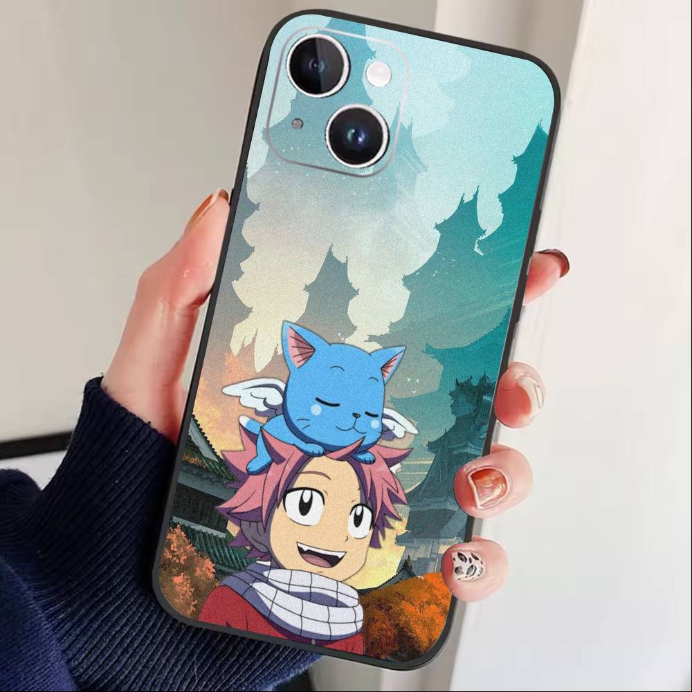 ANIME I-FAIRY TAIL Phone Case For iPhone17,16,15,14,13,12 Plus,Max Soft Silicone Black Cover