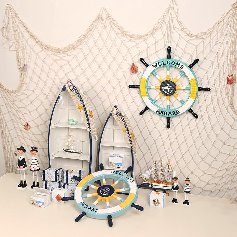 Mittelmeer-Baumwollgarn-Fischernetz-Wanddekoration für DIY-Fotoausstellungen & Aquarium-Atmosphäre
