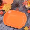 20pcs 7/9 Inch Halloween Disposable Pumpkin Plate Paper Dining Plates  Thanksgiving
