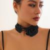 2 Stück/Set Super Fee Halskette Retro Rose Blume Schnürung Choker Halsketten Damen Blumiger Anhänger Schlüsselbein Kette
