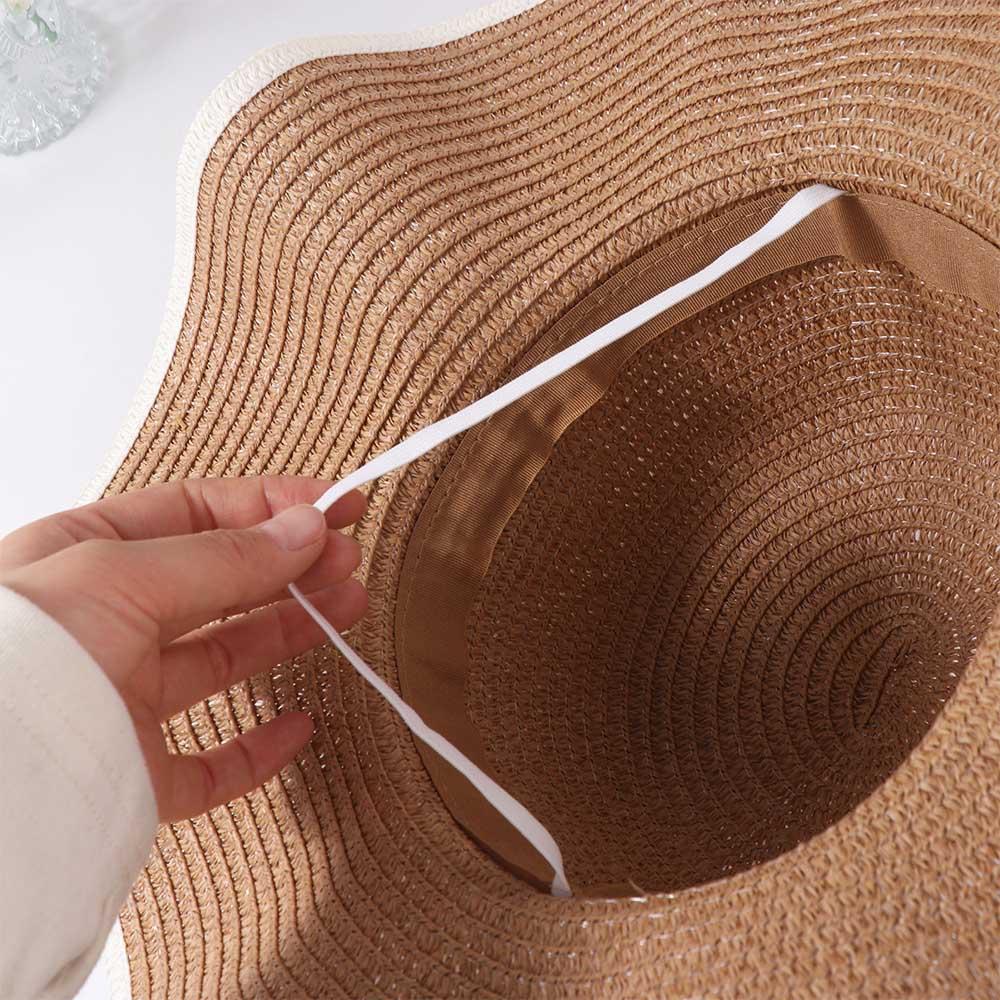 Spring Summer Bohemian Straw Hat Wide Brim Women's Sun Hat Trendy Folding Straw Hats  Girls