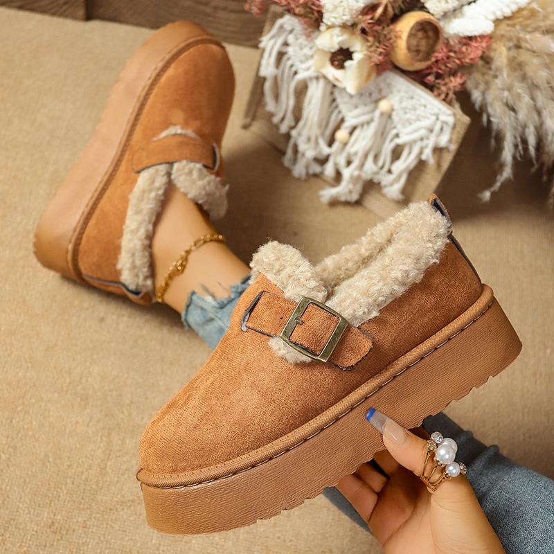 Fashion 2025 New Winter Women Thickened Fluff Boots Comfortable Outdoor Flat Platform Boots Women Plush Fashion Retro Cotton Shoes Women
