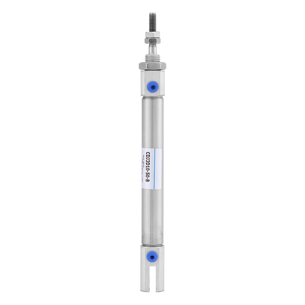 1 st Dubbelwerkende Pneumatische Cilinder Roestvrij Staal Cilinder 50 mm Slag 10 mm Diameter voor Compressor Systemen
