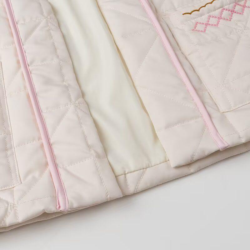 Jnleaog Autumn New Women's Clothing Fashion Style French Fashion All-Match Casual Style Embroider Kimono Cotton-Padded Coat