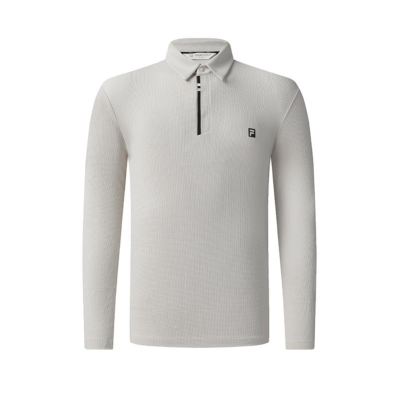 

Fila Модная спортивная повседневная трикотажная рубашка-поло с длинным рукавом Golf Series, эластичная, удобная, однотонная, мужская, топы A11M545201FGY XXL
