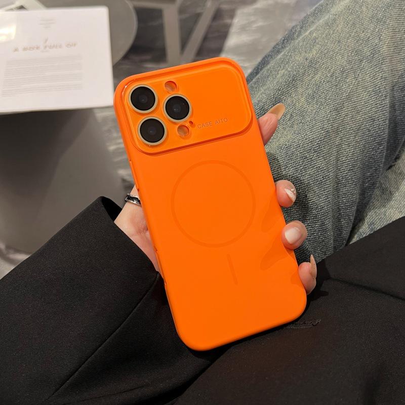 iPhone 17 Pro Max Dünne Magnetische Ring Hülle, Großes Fenster, Silikon, Vollständiger Schutz für Apple 16 Pro